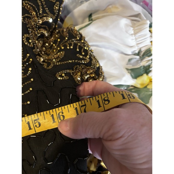 VTG Mark & John By B2 Dress 100% Silk, Keyhole Back, Sequins & Beaded Cocktail M - Picture 14 of 15